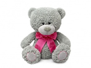 Мягкая игрушка - Медвежонок Дэнни с малиновым бантом, музыкальный, 24 см (Lava, Л8783A)