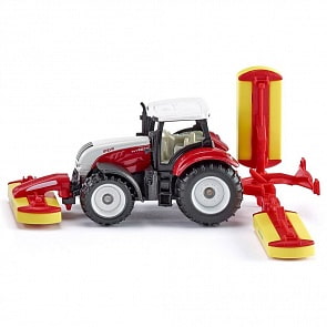 Игрушечная модель - Трактор Steyr с газонокосилкой Poettinger (Siku, 1672k)