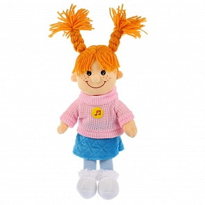 Мягкая озвученная игрушка - Куколка с косичками, 35 см, 4 стиха и песни на стихи А. Барто (Мульти-пульти, C7296)