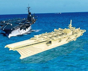 Сборная деревянная модель - Корабль Авианосец (Wooden Toys, P048)