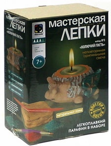 Мастерская лепки. Глиняная свеча "Колючий гость" (Фантазер, 217023)
