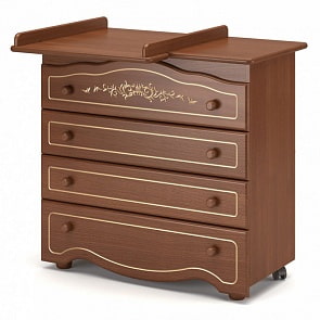 Комод детский Гандылян КО-2010-6Л Сильвия Люкс Плюс, орех (Gandylyan, GAN-КО 2010-6Л_орех)