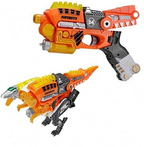Робот-бластер Dinobots 2 в 1 - Велоцираптор, оранжевый (Junfa Toys, SB378)