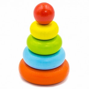 Пирамидка деревянная Колечки, 5 деталей (Alatoys, 050104)