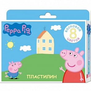 Пластилин восковой Свинка Пеппа 8 цветов (Росмэн, 29575ros)