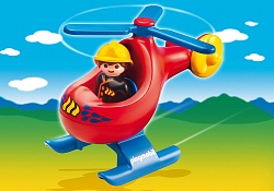 Игровой набор - 1.2.3 - Вертолет для пожаротушения (Playmobil, 6789pm) - миниатюра