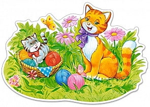 Пазлы Castorland – Кошачья семья, 12 маxi элементов (Castorland, B-120123)