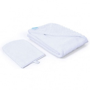 Полотенце с уголком и варежкой Nuovita Grazia 100x100 махра/вельбоа, белый / bianco (Nuovita, NUO-DPOL_1601)