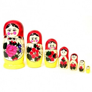 Традиционная матрешка 7 кукольная, 18 см (Матрешка, 10103_мт)
