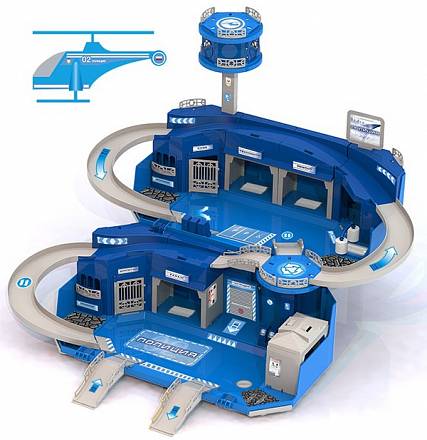 Гараж - Полицейская станция с вертолетом 