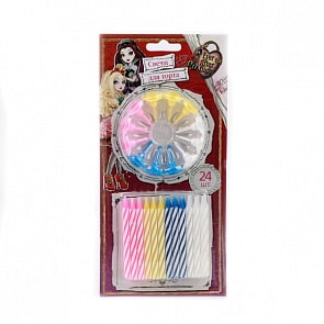 Набор из 24-х свечей для торта серии Ever After High с 12 подставками (Веселый Праздник, SVH-24-EAHsim)