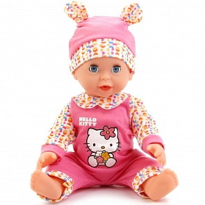 Пупс из серии Hello Kitty, 3 функции, пьет и писает, с аксессуарами, 25 см., 2 вида (Карапуз, Y25DP-788-RU-HK)