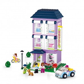 Конструктор - Розовая мечта: гостиница с фигурками, 541 деталь (Sluban, M38-B0531)