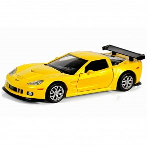 Металлическая инерционная машина - Chevrolet Corvette C6-R, 1:32, желтый металлик (RMZ City, 554003Z(E)