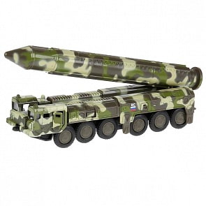 Металлическая инерционная модель РСЗО - Тополь с ракетой, 15 см (Технопарк, SB-16-20-M-WB)