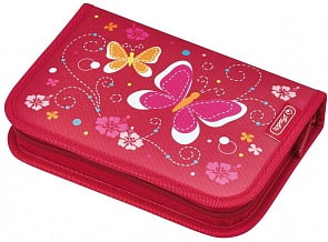 Пенал - Butterfly, с наполнением, 31 предмет (Herlitz, 50008353)