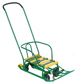 Снегомобиль Kelkka Buran, зеленый на больших колесах, 2 маленьких колеса  (Kelkka, 6197RT)