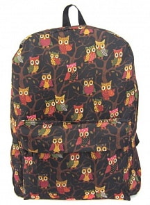 Рюкзак - Филины с 1 карманом, цвет черный (Аверс, GL-BC878)