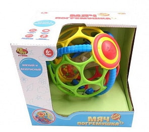 Мяч-погремушка развивающий 2 в 1 (Abtoys, PT-00888)
