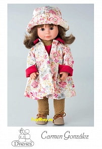 Кукла Мариэтта, 34 см в плаще и шляпке Carmen Gonzalez (D'NENES DISEСO, S.L., 22076-d)