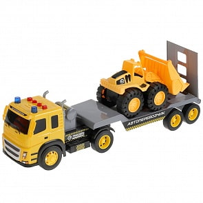 Машина Перевозчик 47 см с бульдозером свет-звук инерционная пластиковая (Технопарк, M524-H11121-R)