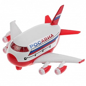 Самолет Росавиа металлический, свет и звук, инерционный, 10 см (Технопарк, CT10-080-1-WB)