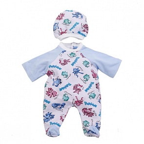 Комплект одежды для куклы Карапуз - Комбинезон с шапочкой, 40-42 см, голубой (Карапуз, OTF-506-Rusim)