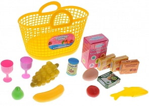 Помогаю Маме. Набор продуктов в корзине, 13 предметов (ABtoys, PT-00335)