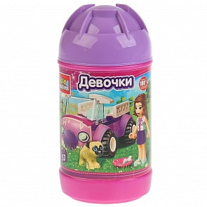 Конструктор Уход за питомцем, с фигуркой, 53 детали в банке, несколько видов (Город мастеров, 2091-BL) (ассортимент)