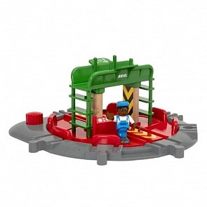 Игровой набор - Переключаемый перекресток с 7 направлениями и фигуркой (Brio, 33476)