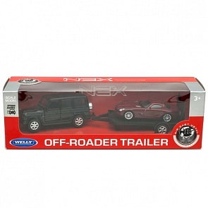 Набор моделей с прицепом Mercedes-Benz G-Class и Mercedes-Benz SLS AMG C197 (Welly, 43689F-2)