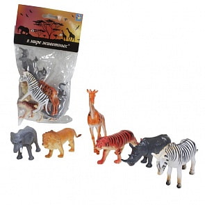 Набор фигурок из серии В мире животных - Африка, 6 шт. по 8,75 см. (1toy, Т50464)