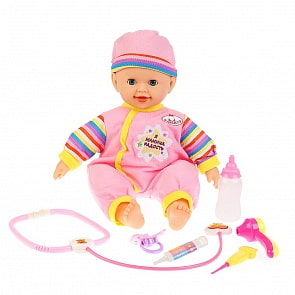 Интерактивный озвученный пупс с мягким телом и набором доктора Лечим уши, 15 песен, 40 см (Карапуз, 8078-XMY)