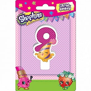 Свеча-цифра №9 - Шопкинс, 8 см (Росмэн, 32131)