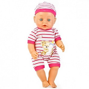 Интерактивная кукла – Пупс Сашенька с коляской и аксессуарами, 35 см, пьет и писает, звук (Карапуз, 86313-RUsim)