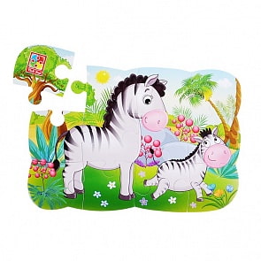Пазлы на магните из серии Мои первые игры - Зебра (Vladi Toys, VT3205-56)