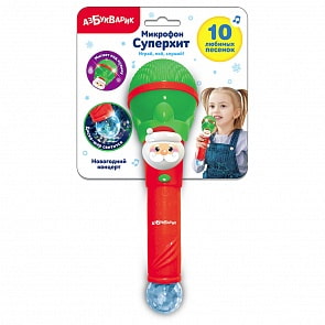 Микрофон из серии Суперхит - Новогодний концерт, зеленый (Азбукварик, 28450-7)