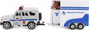 Машина металлическая Уаз Hunter с фургоном, 11 см, двери и багажник открываются (Технопарк, SB-16-68+HT-WB)