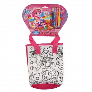 Сумочка для росписи - Питомцы, с фломастерами и стразами (MultiArt, ST-025-PET)
