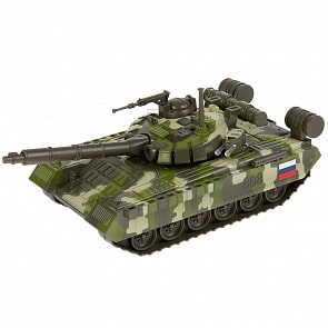 Танк Т-90, свет и звук, 25 см., вращается башня, открывается люк (Технопарк, CT12-435-1)