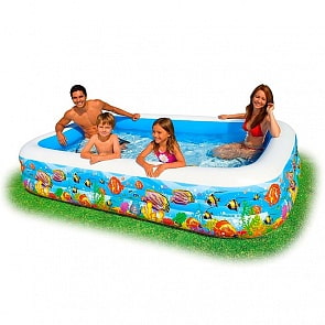 Надувной семейный бассейн – Морской с рыбками (Intex, с58485)
