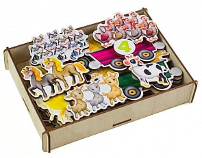 Игровой набор из серии Липучка - Трактор с животными (Paremo, PE720-54)