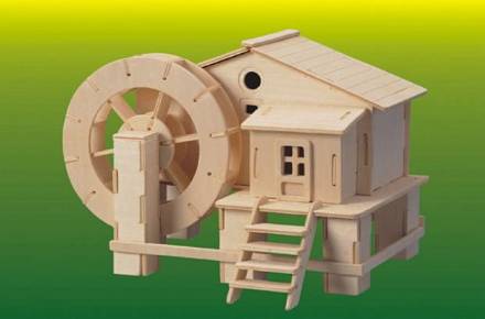 Сборная деревянная модель - Водяная мельница 