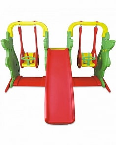 Игровой комплекс для двойни и погодок - 2 качели и горка (King Kids, KK_KS9060-B)