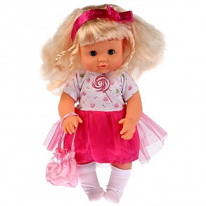 Интерактивная кукла – Злата, 38 см, 100 фраз, с аксессуарами для волос (Карапуз, BAE11499-RU)