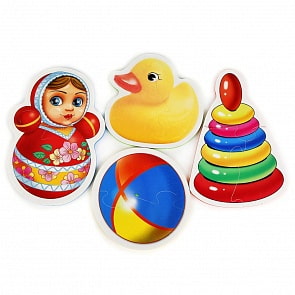 Макси-пазл - Игрушки, 4 детали (Умка, 4690590144299)