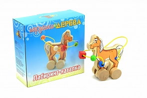 Лабиринт-каталка - Лошадь (Мир Деревянных Игрушек, Д364) Лабиринт-каталка - Лошадь (Мир Деревянных Игрушек, Д364)