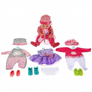 Пупс озвученный Дашенька 40 см А. Барто пьет писает набор одежды (Карапуз, RL-8163-OTF-RU-20)