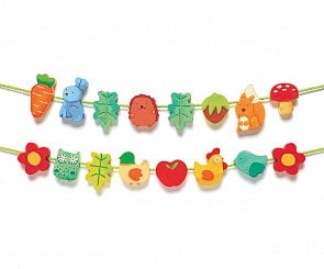 Деревянная игрушка - Шнуровка-бусы - Сад (Djeco, k06167)