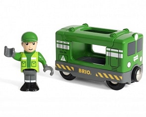 Игровой набор - Грузовой вагон с машинистом, 2 элемента (Brio, 33894)